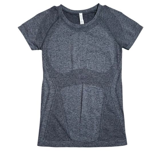 Athleta Heather Grey Seamless Momentum Short Sleeve Athletic Top - Picture 3 of 6